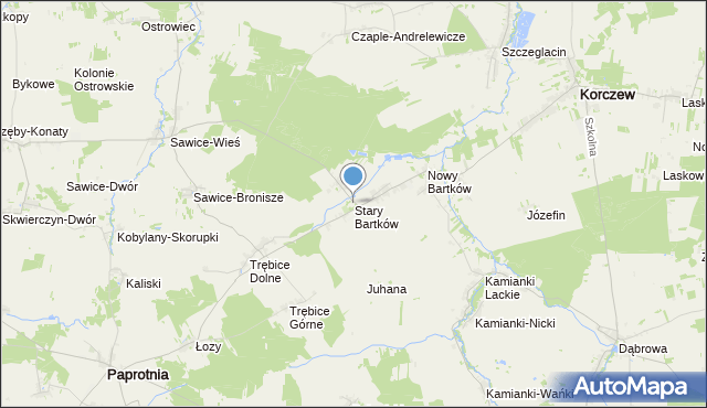 mapa Stary Bartków, Stary Bartków na mapie Targeo